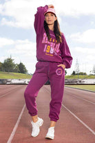 purple track pant activewear