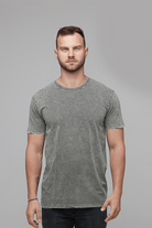 mens acid wash moss green tee
