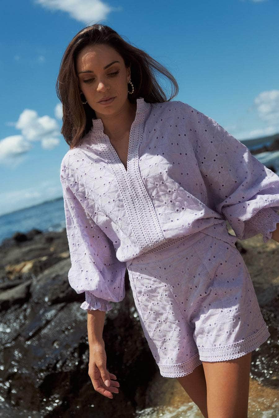 Buy Enclosure Blouse Lilac by The Bay online - Augustine