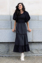 black maxi dress
