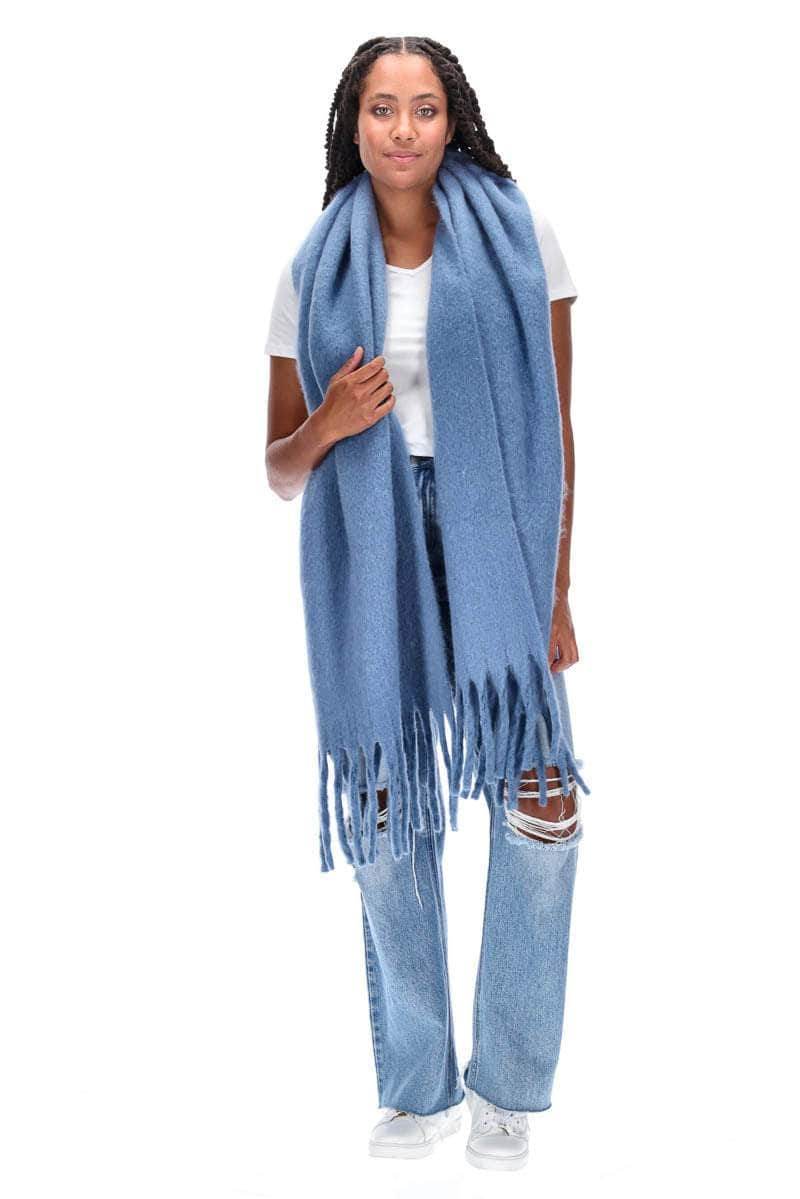 Tassel Scarf Dusty Blue – Augustine