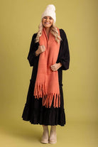 peach long scarf