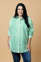 green striped shirt plus size