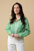 green striped shirt plus size