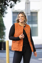 rust orange quilted vest