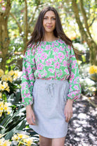 green floral top blouse