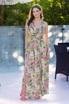 green floral maxi dress