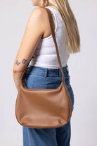 brown leather handbag