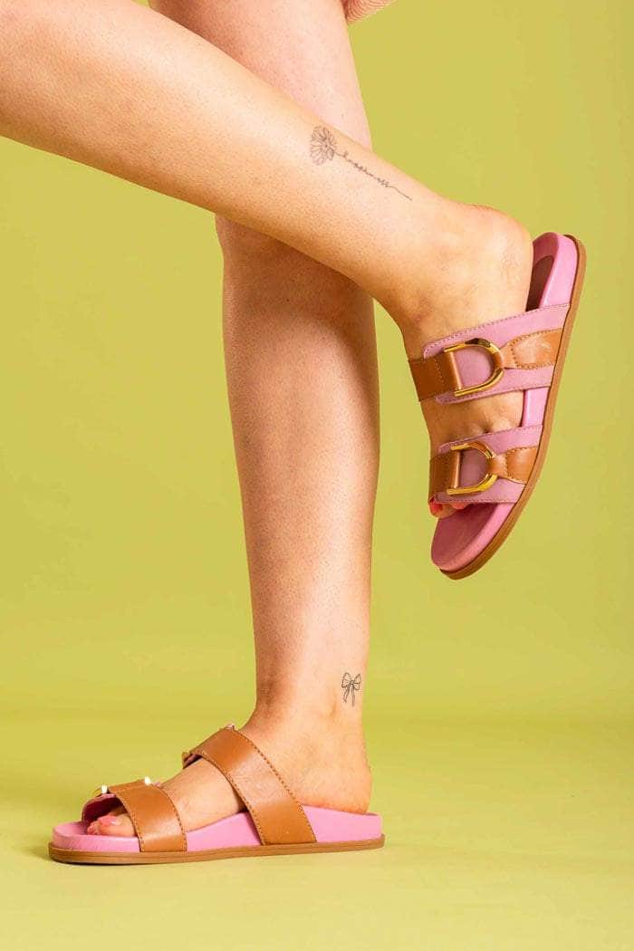 pink brown sandal