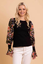 black floral top