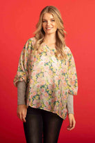 yellow floral top sleeve