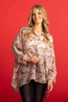 oversized floral shirt blouse