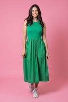 green midi dress