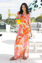 orange floral maxi dress