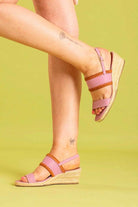 pink wedge heel