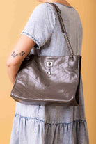 large brown tote handbag