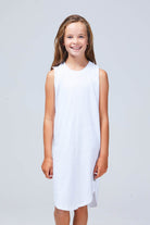 girls singlet dress white