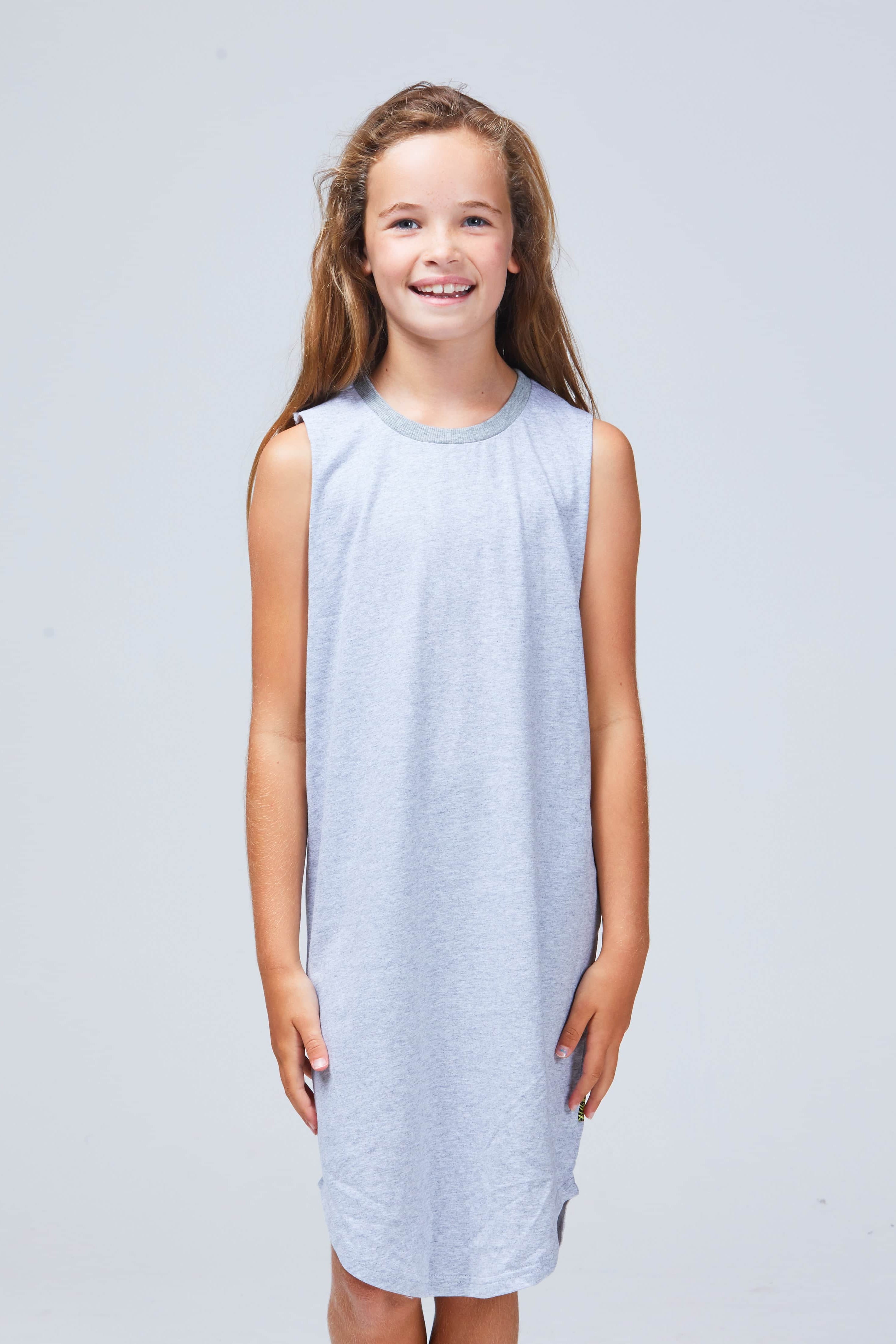 girls singlet dress grey marle