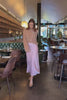 satin polkadot pink skirt