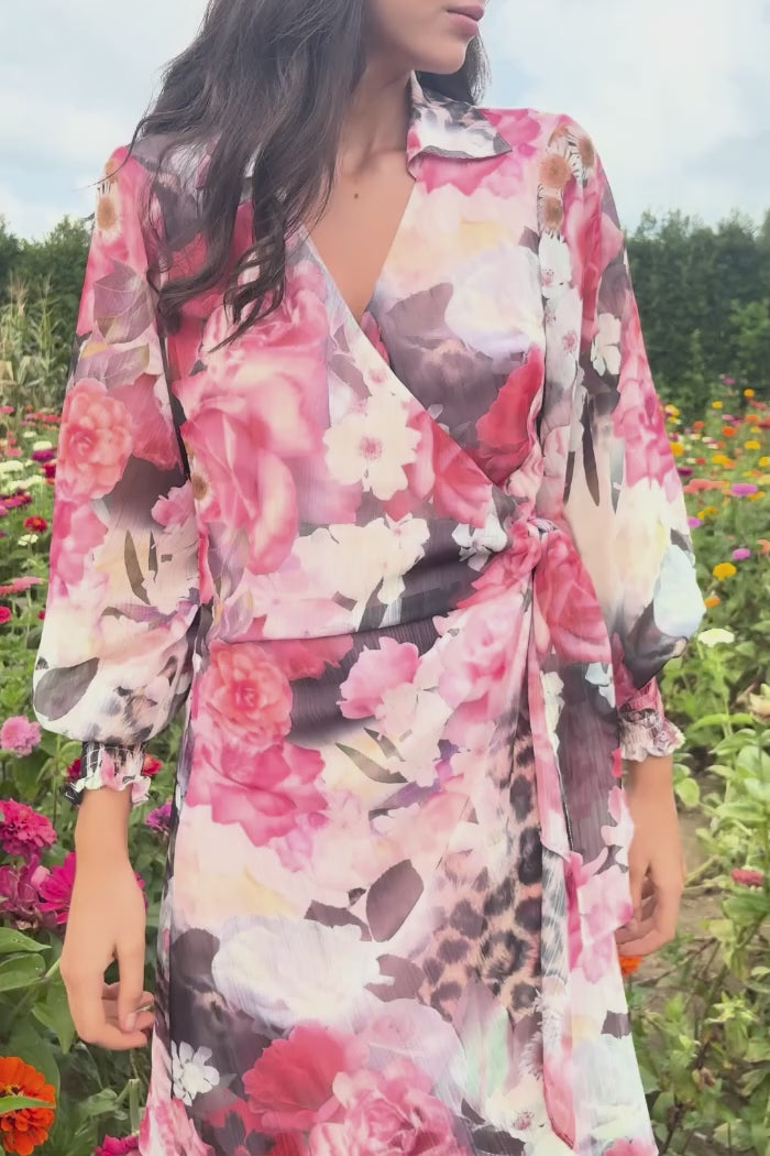 floral mini wrap dress