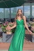 green satin maxi wrap dress