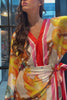 floral red wrap dress