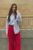 blue stripes shirt