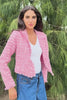 pink tweed sequin blazer