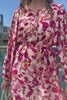 mini pink floral shirt dress