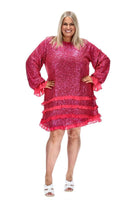 plus size pink sequin dress