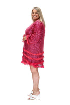 plus size pink sequin dress
