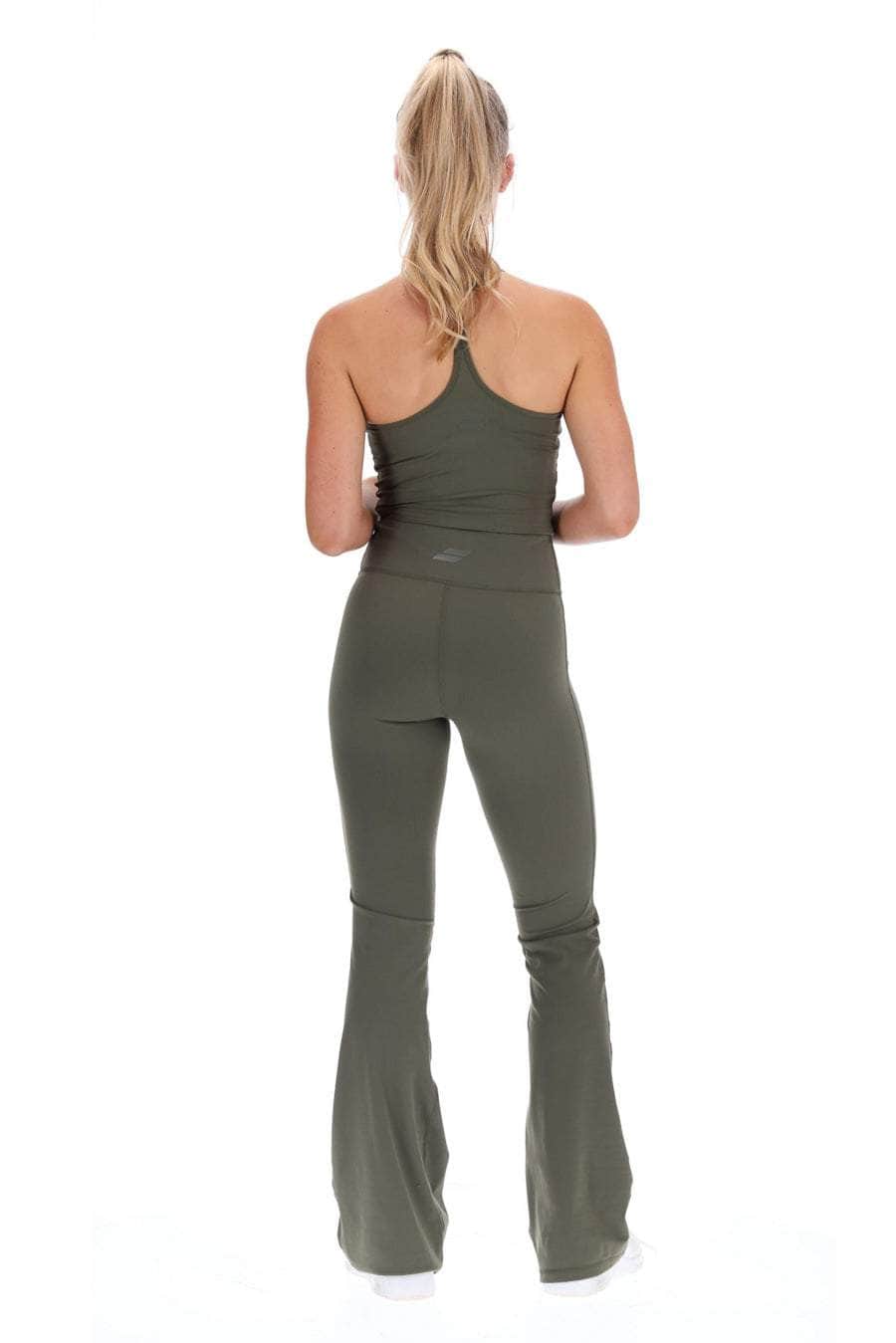 パンツ taara clothing Flare Leggings High Rise Flare Legging in Takara Shine - Black – Carbon38