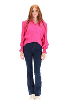 Jaxon Shirt blouse balloon sleeve shirring Pink