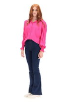 Jaxon Shirt blouse balloon sleeve shirring Pink