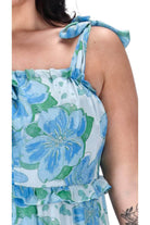 plus size blue floral dress	