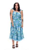 plus size blue floral dress