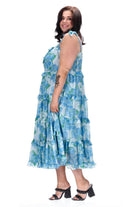 plus size blue floral dress