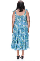plus size blue floral dress