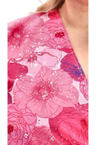 plus size floral blouse pink