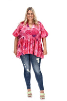 plus size floral blouse pink