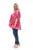 plus size floral blouse pink	