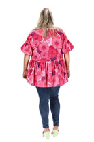 plus size floral blouse pink
