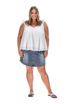  plus-size V Neck Top White			
