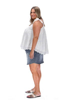  plus-size V Neck Top White