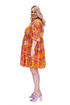 plus size orange mini dress