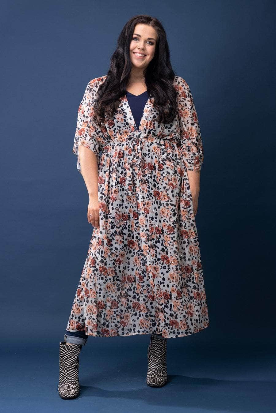 floral kimono plus size