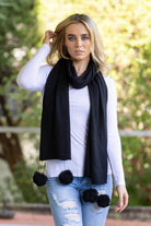 Pom Scarf Black