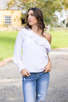 One Shoulder Top White