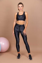black sports leggings