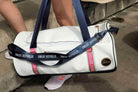 White PU gym duffle bag